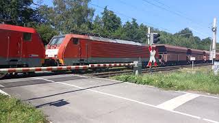 Double Eurosprinter DB with super heavy iron ore train  Fals 151 six axle wagons [upl. by Etnuhs]