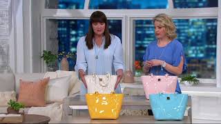 Dooney amp Bourke Patent Leather Tote Handbag Janie on QVC [upl. by Anifesoj]