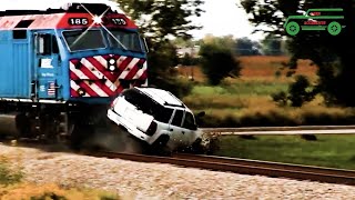 Train accidents at level crossings  Cars Accidents [upl. by Xerxes]