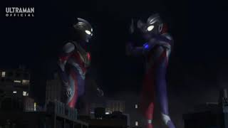 Ultraman Trigger amp Ultraman Tiga Vs Kyrieloid with Mezameyo Ultraman Tiga and Brave Love TIGA OST [upl. by Eiramac632]