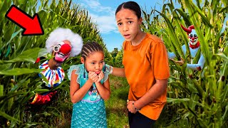 Cali and Kirah GOT LOST at the HALLOWEEN CORN MAZE 🌽🎃 [upl. by Cordle]