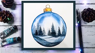 How To Draw Pine Trees and Christmas Baubles Step By Step Tutorial For Beginners [upl. by Ace]