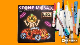 Coloring Chat In Stone Mosaic Neon Halloween Belba Family Book 18 [upl. by Aleris]