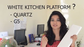 WHITE KITCHEN COUNTERTOPS INDIA किचन पत्थर KITCHEN QUARTZ IN HINDI NANO WHITE G5 ASK IOSIS HINDI [upl. by Pauiie]