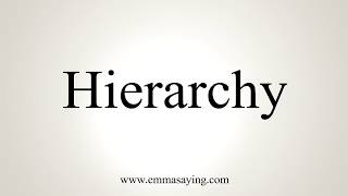 How To Pronounce Hierarchy [upl. by Redlac]