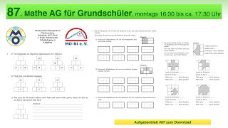 87  Mathe AG Grundschüler  Mathe Olympiade 2017  2018  1 Stufe  Klasse 4 [upl. by Oira478]