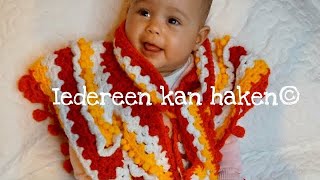 ♥️ Iedereenkanhaken poncho oeteldonk crochet Rosaponcho picot easy stokjes hakenlosse [upl. by Litta]