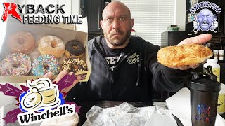 Ryback Feeding Time Winchell’s Donuts and Sausage Egg amp Cheese Croissants [upl. by Halvaard201]