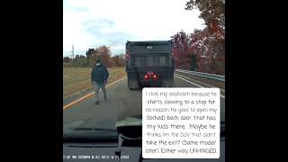 Weird Guy Tries to Open My Car Door on Highway Exit Ramp  Brockton  Idiots Caught on Dashcam [upl. by Yaresed334]