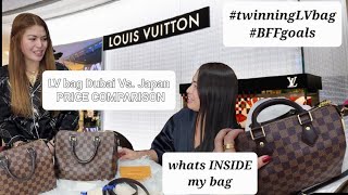 Louis Vuitton PRICE Dubai Vs Japan  Speedy 25 Vs Speedy Bandouliere 25  What inside my bag [upl. by Hedaza758]