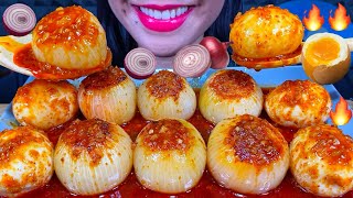 SPICY amp BUTTERY ONION BOIL  BOILED EGGS TikTok Viral ASMR MUKBANG MASSIVE Eating Sounds [upl. by Norreht974]