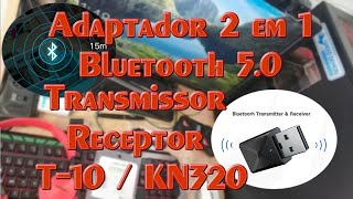 Adaptador 2 em 1 Bluetooth 50 Transmissor Receptor KN320 T10 [upl. by Etteniotna104]