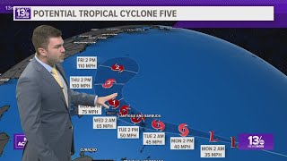 Tropics Update Potential Tropical Cyclone 5 forming in the eastern Atlantic [upl. by Joappa480]