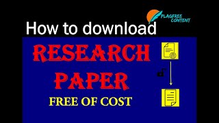 How to download research paper for free  Plagfree content [upl. by Brunella612]