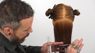 How to cut hair straight  Creating a precision bottom edge [upl. by Ecinhoj]