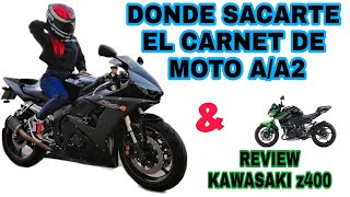 CARNET DE MOTO AA2 y REVIEW KAWASAKI 400 [upl. by Nethsa980]