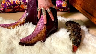 Unboxing custom designer snakeskin boots [upl. by Danziger]