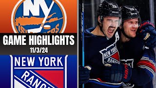 New York Rangers vs New York Islanders  Game Highlights  11324 Game 11 [upl. by Harper]