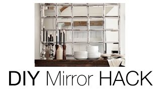 DIY Beveled Mirror  Pottery Barn Mirror HACK [upl. by Ecinehs856]