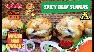 Indian Spicy Beef Burgers  Beef Sliders  How To Make Burger Patties [upl. by Smart98]