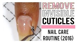 How to Remove Invisible Cuticles and Nail Care Routine 2016  Using Jamberrys Cuticle Remover Pen [upl. by Nnarual]