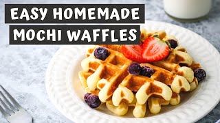 EASY HOMEMADE MOCHI WAFFLES RECIPE Gluten Free  Keeping It Relle [upl. by Barrada]