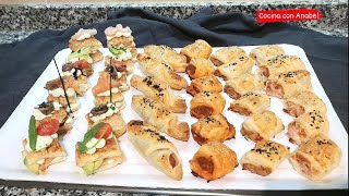 APERITIVOS DE HOJALDRE SALADOS ¡10 IDEAS FÁCILES RECETA NAVIDEÑA [upl. by Akinas]