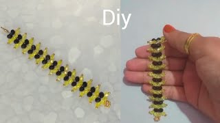 How to make bracelet with beadsEasy DIY braceletBeading tutorial for beginners braceletmaking [upl. by Timofei393]