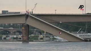 Dresden bridge collapses into river Elbe no casualties fatalities [upl. by Eiddam]