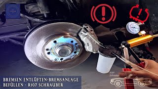 Bremsen entlüften  Bremssystem befüllenentlüften Mercedes Klassiker R107 Schrauber Oldtimer [upl. by Saile]