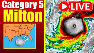 BREAKING Hurricane Milton Becomes Category 5 Hurricane Catastrophic Impacts Live Coverage [upl. by Ahsiki]