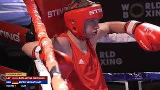 Nikolajs Zamjatins LAT vs Sebastiano Rizzo GER World Boxing U19 Championships 2024 60kg [upl. by Mayhew94]