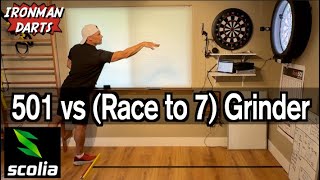 501 vs Race to 7 Grinder on Ironman Darts featuring Scolia Home System [upl. by Aennil]