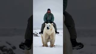 Esquimós se locomovem em urso polar [upl. by Sucramad]