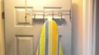 Ironing Board Hanger Storage From Over the Door Storage Holder to Wall Mounted Caddy With Basket [upl. by Oninrutas]