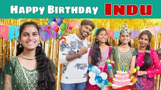 Happy Birthday Indu  Mama Kodalu  Thulasi  Ravivarma  Santhoshivarma  Cute Sisters [upl. by Edasalof]