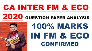 CA INTER FM amp ECO QUESTION PAPER NOV 2020 ANALYSIS SUGGESTED ANSWERS [upl. by Caines]