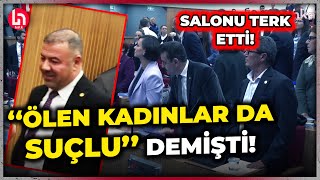 Ölen kadınlar da suçlu diyen AKPli Latif Aydemire CHPli üyelerden protesto [upl. by Balac]