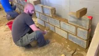 Blockwork on Day 2 of the Introduction to Bricklaying Course [upl. by Tteltrab]