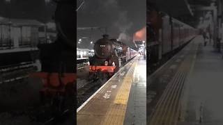 45212 comes into Stalybridge and then reverses out railway train steamengine [upl. by Ellenwahs355]