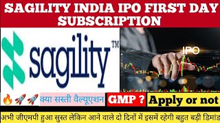 SAGILITY INDIA IPO FIRST DAY SUBSCRIPTION gmp ipo sagility stockmarketupdates subscription [upl. by Stichter]