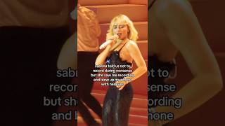 Sabrina Carpenter Reacts to Fan Recording During Nonsense 🤯 shorts sabrinacarpenter [upl. by Eiknarf]