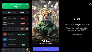 HSMTR Airdrop Claim How to add ByBit deposit address to Hamster Kombat [upl. by Eseerahs790]