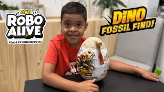 Zuru Robo Alive  Dino Fossil Find Egg Opening  Real Life Robotic Dinosaur Pets [upl. by Masha]