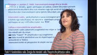 Fizikë 11  Karakteristikat e valës Energjia dhe intensiteti i valës Pasqyrimi dhe përthyerja [upl. by Refeinnej]