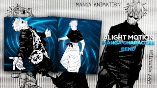 Alight Motion Manga Character Bend Tutorial  Manga Easy Animation [upl. by Ennaehr]