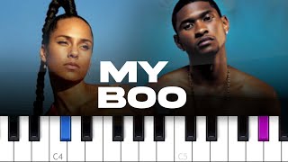 Usher  My Boo ft Alicia Keys piano tutorial [upl. by Eadie]