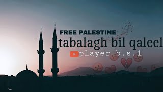 new Tabalagh bil qaleel  by player bs 1  arabic  english Nasheed  sad song with lyrics ❤️ [upl. by Atlee]