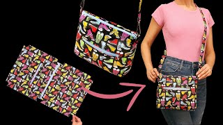 How easy to sew a shoulder bagcrossbody bag  a sewing tutorial [upl. by Pinter727]