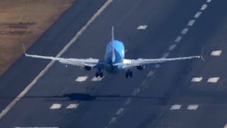 Go Around at Madeira and succesfull landings  TUI Go Around at Windy Madeira [upl. by Nicoline981]